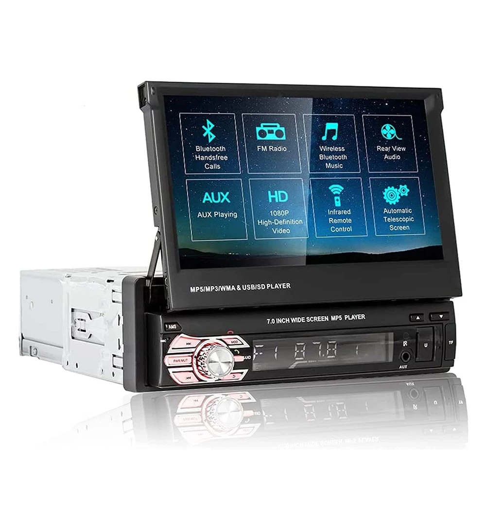 Autoradio 1 DIN rétractable MP3/MP5