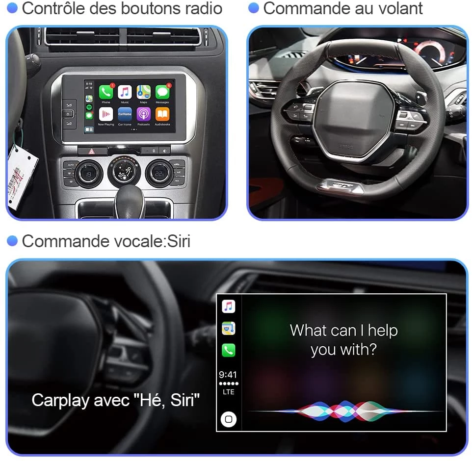 Décodeur Wireless CarPlay pour Citroën Picasso, DS4, DS3 / Peugeot 308, 508, 208, 2008, C4