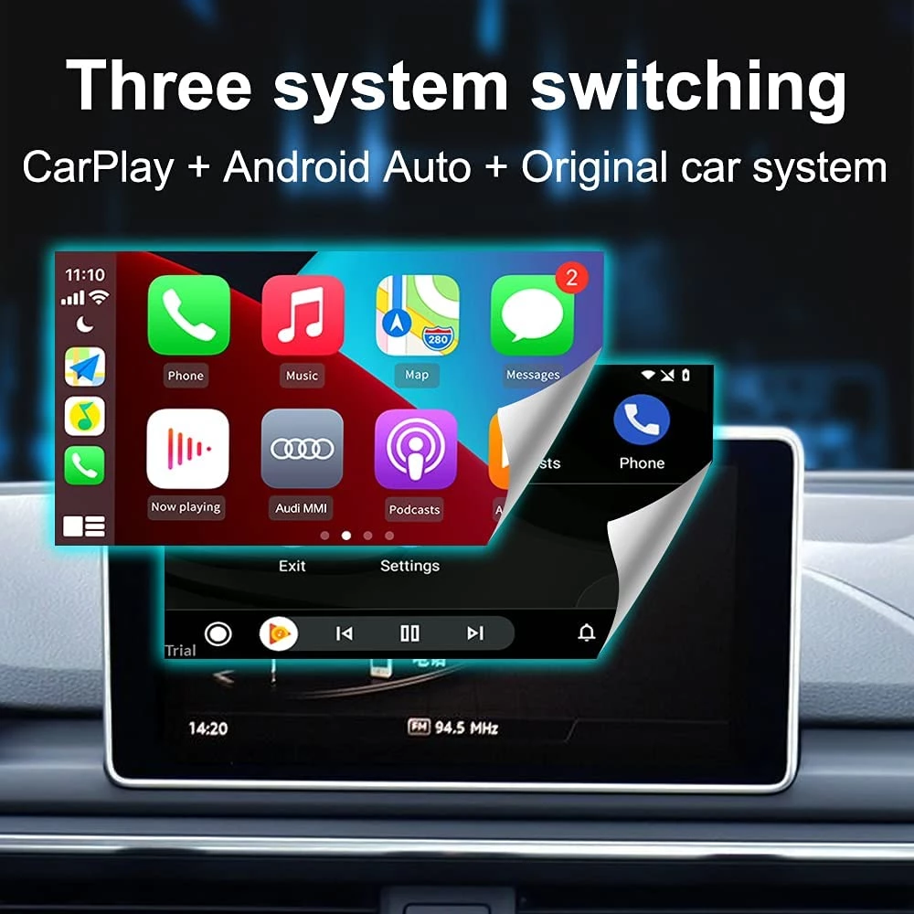 Kit CarPlay sans Fil / Android Auto pour le système MMI de l'Audi A3 de 2013 à 2018 / Q7 de 2016 à 2018